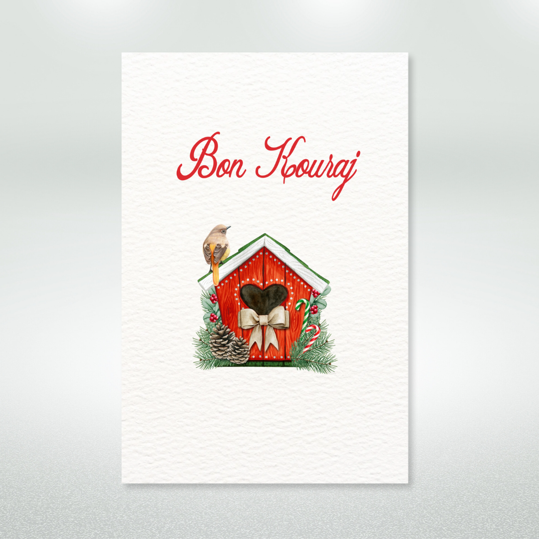 Bon Kouraj Postcard Style Greeting Card