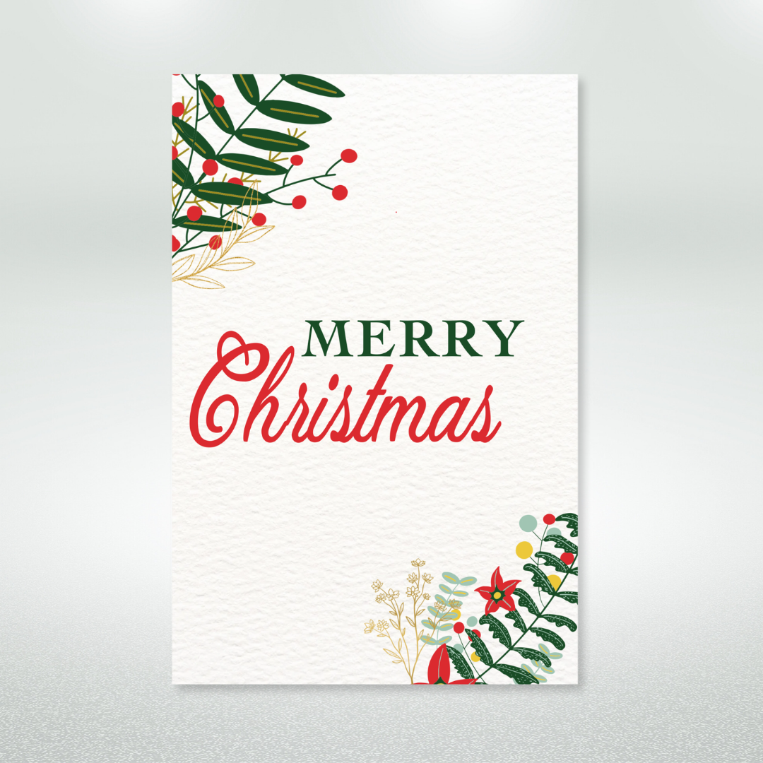 Merry Christmas Postcard Style Greeting Card