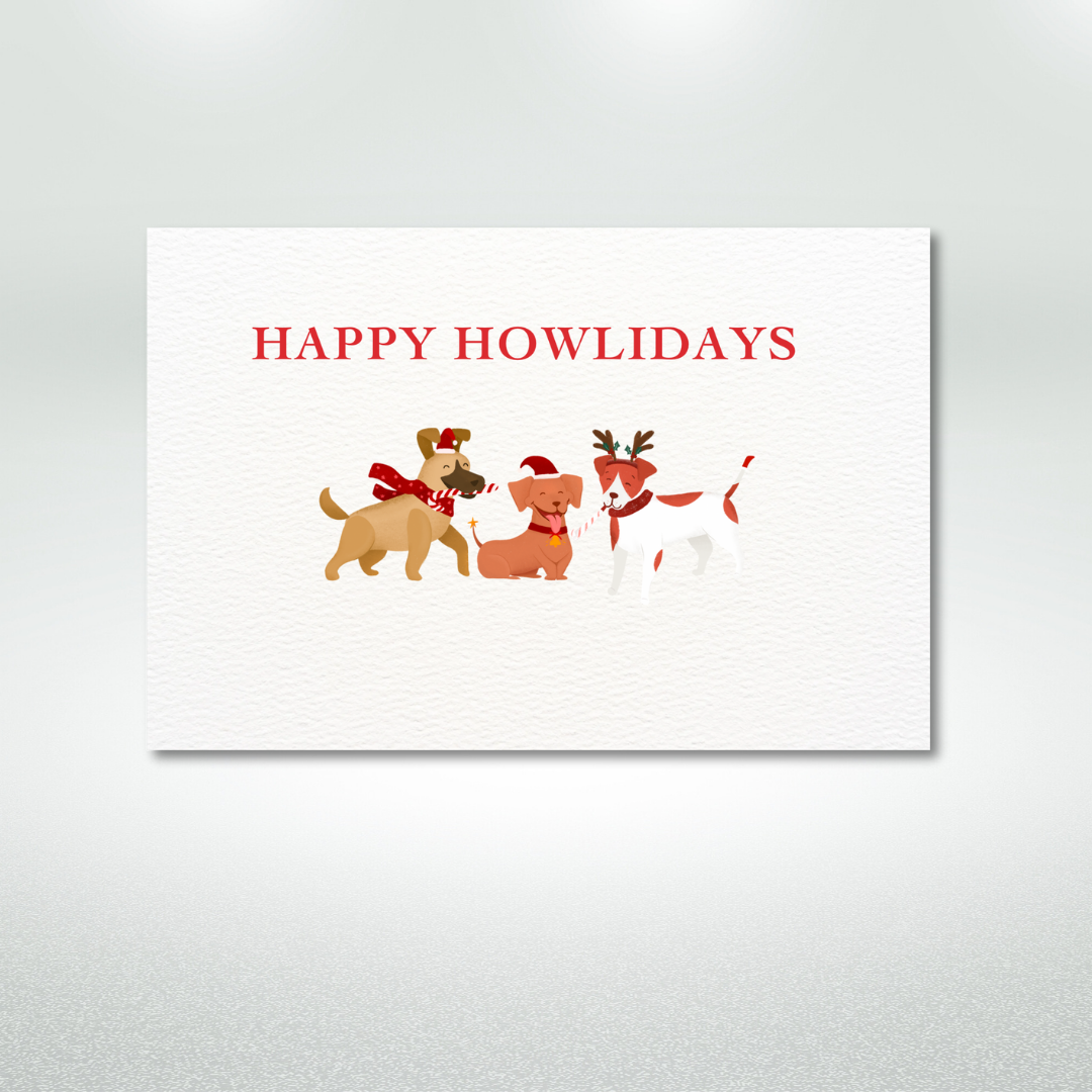 Happy Howlidays Postcard Style Greeting Card