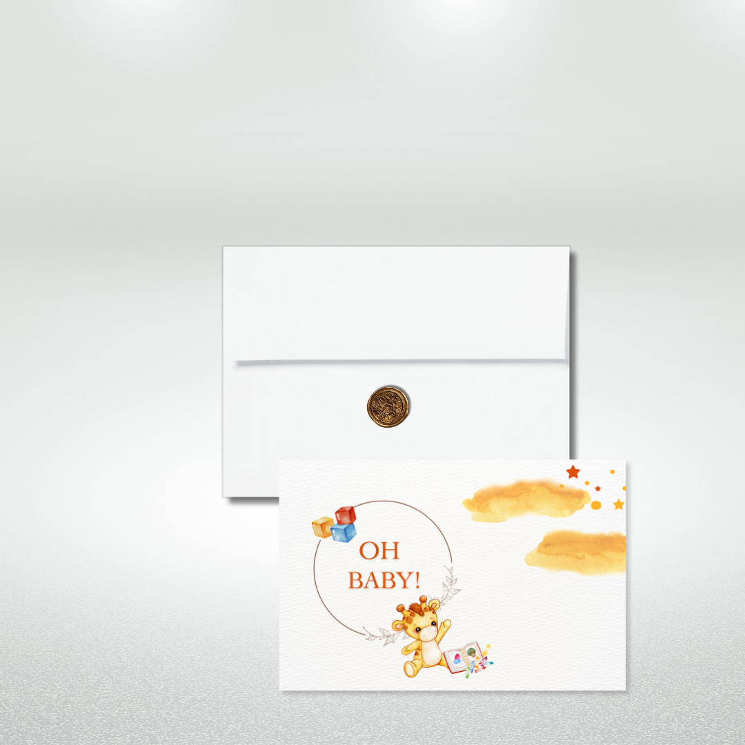 Oh Baby! New Baby Postcard Style Greeting Card