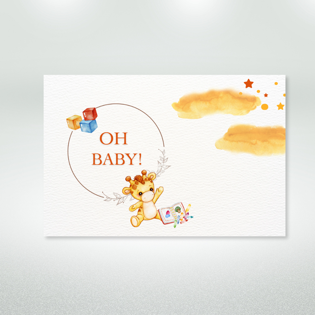 Oh Baby! New Baby Postcard Style Greeting Card