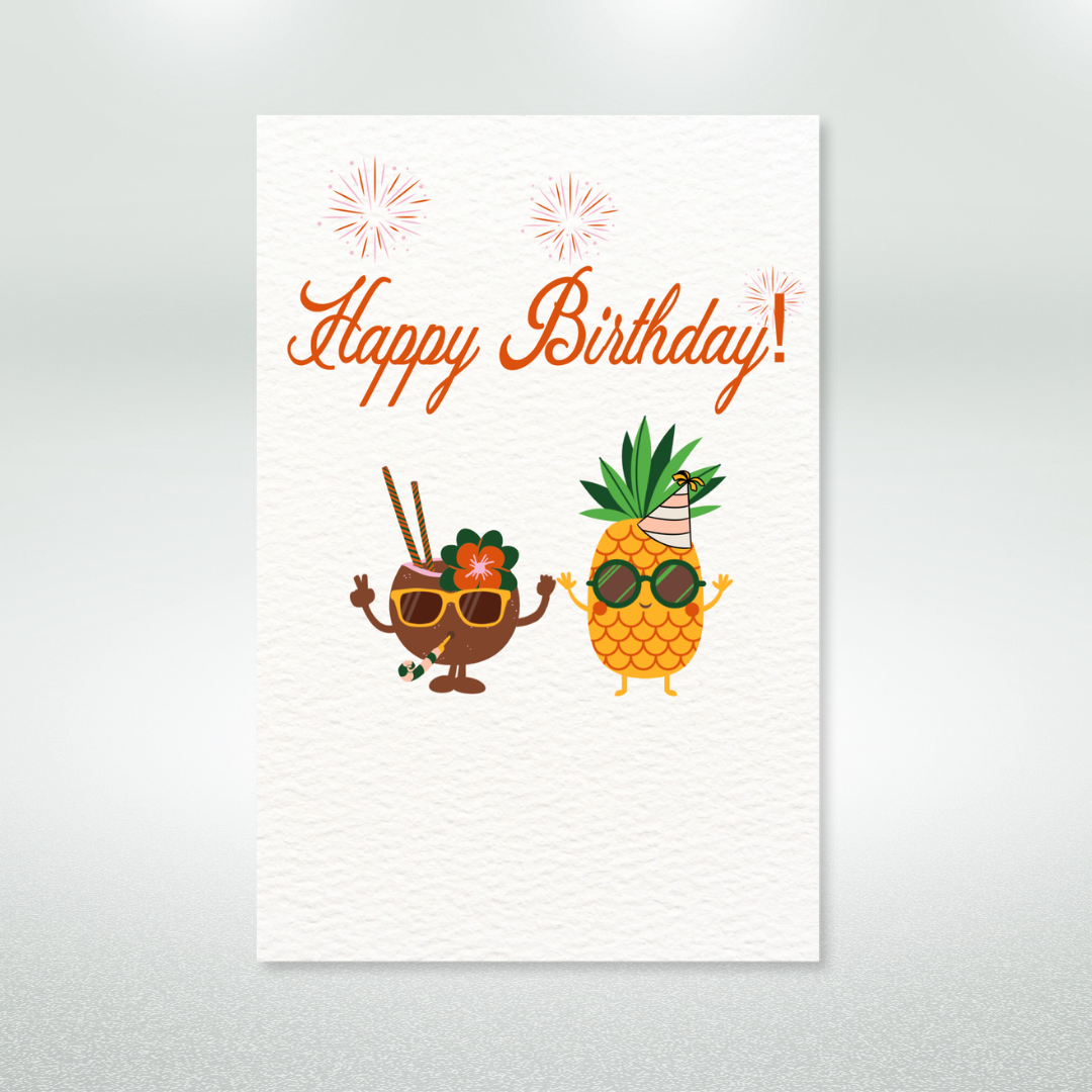 Tropical Happy Birthday Postcard Style Greeting Card