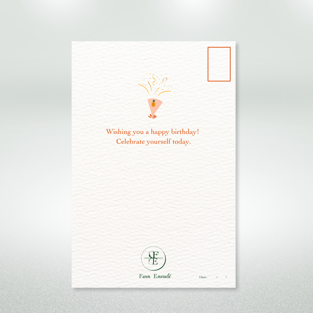 Tropical Happy Birthday Postcard Style Greeting Card