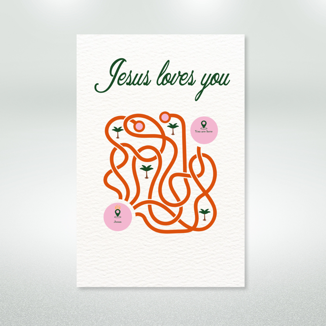 Jesus Loves You Postcard Style Greeting Card