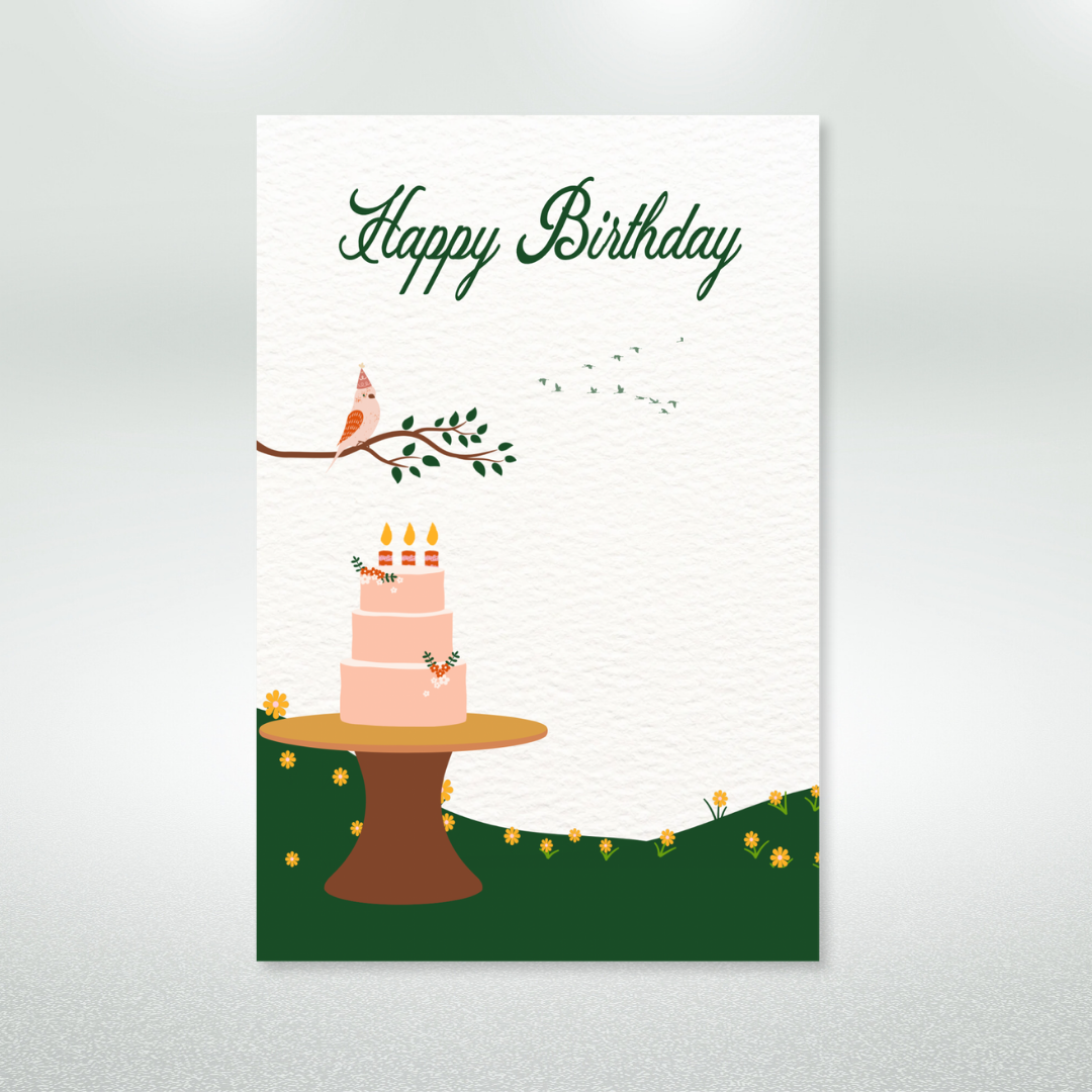 Nature Happy Birthday Postcard Style Greeting Card
