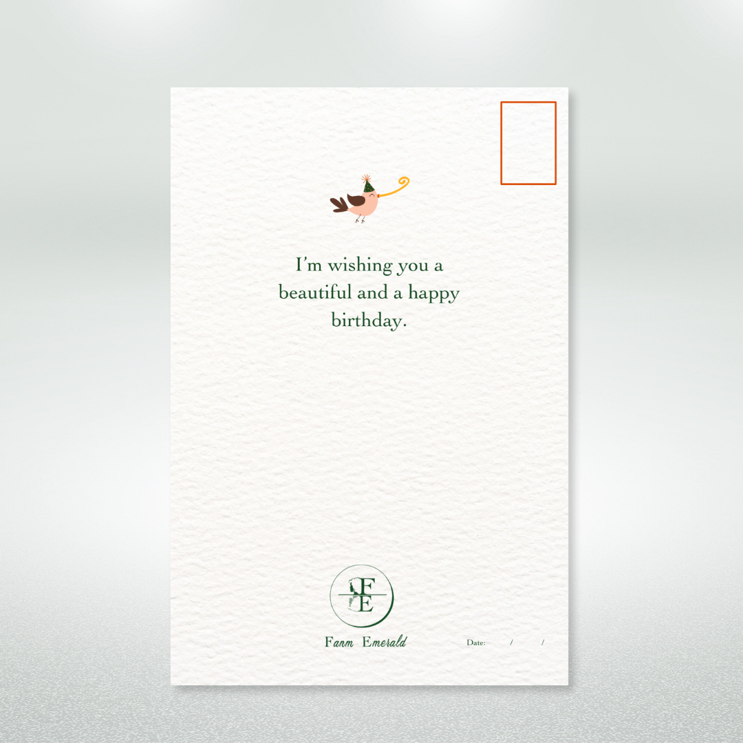Nature Happy Birthday Postcard Style Greeting Card