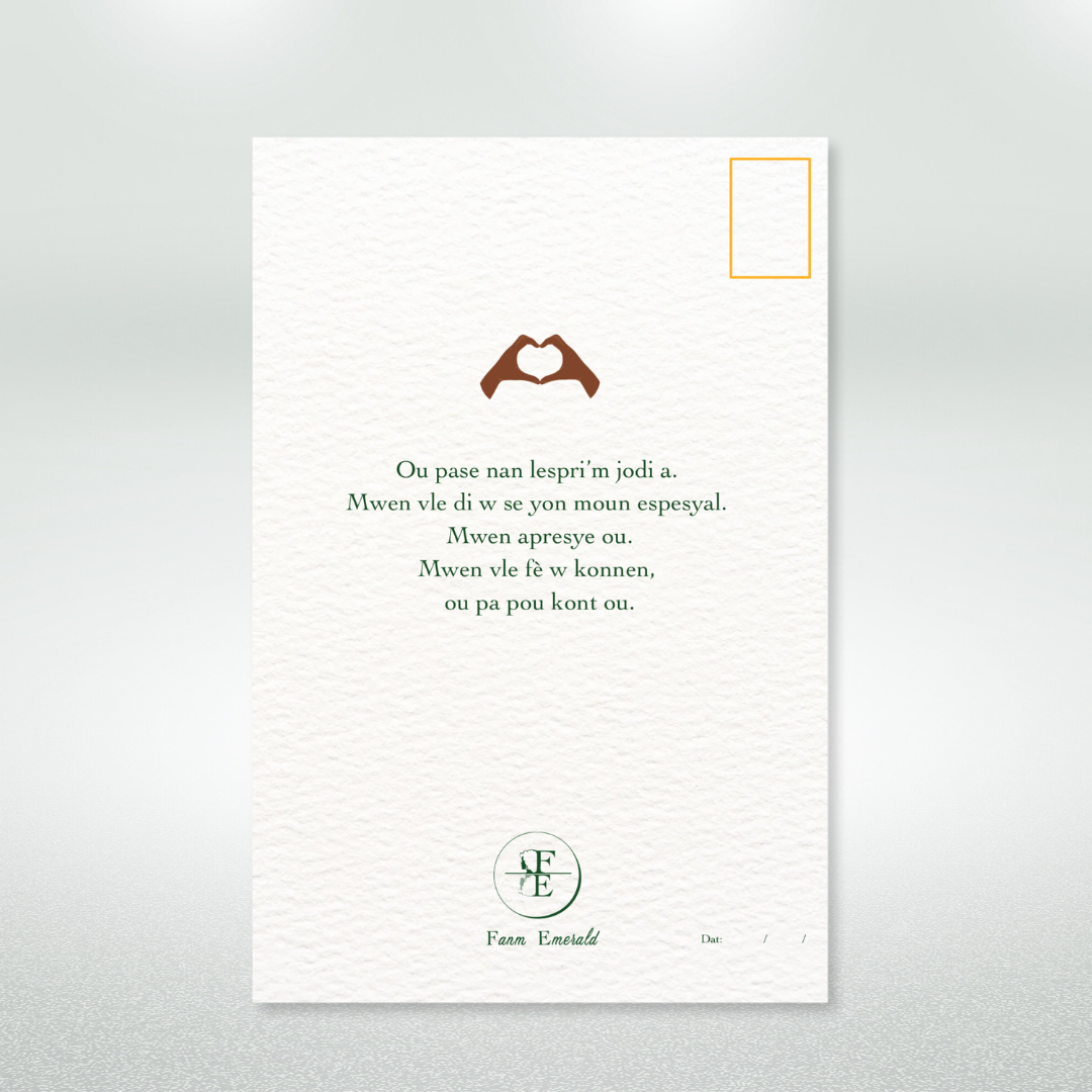 M’ap Panse Ak Ou Postcard Style Greeting Card