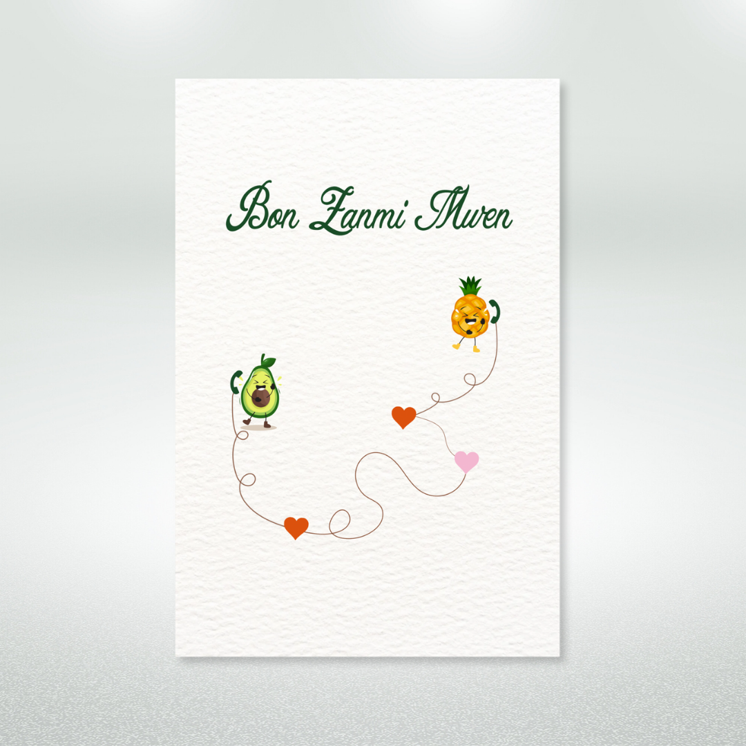 Bon Zanmi Mwen Postcard Style Greeting Card for Friendship