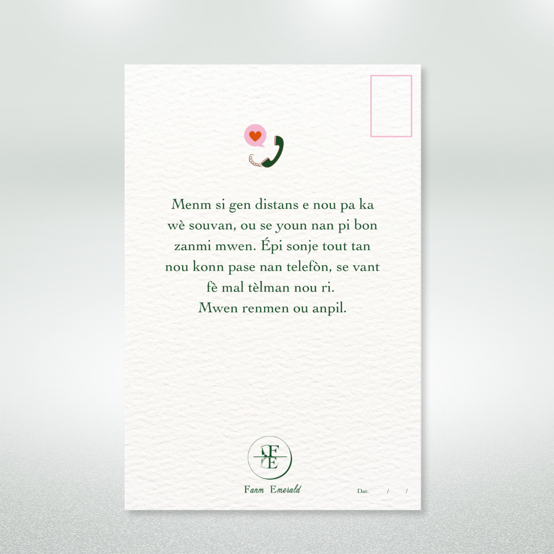 Bon Zanmi Mwen Postcard Style Greeting Card for Friendship