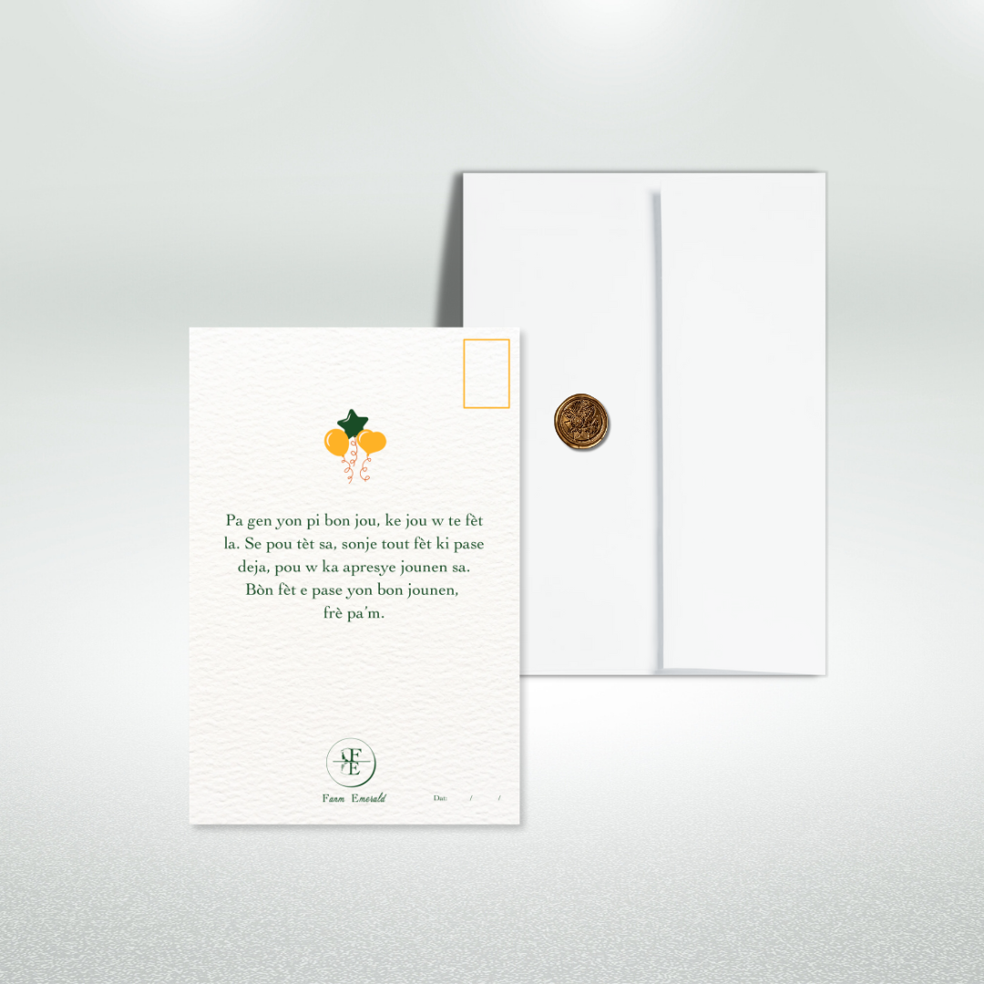 Bòn Fèt Frè’m Postcard Style Greeting Card for Brother