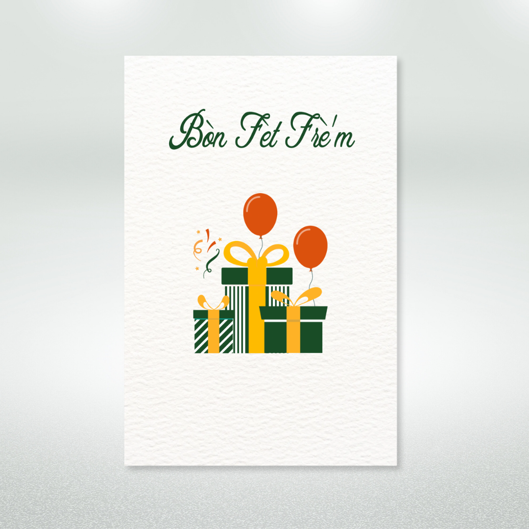 Bòn Fèt Frè’m Postcard Style Greeting Card for Brother