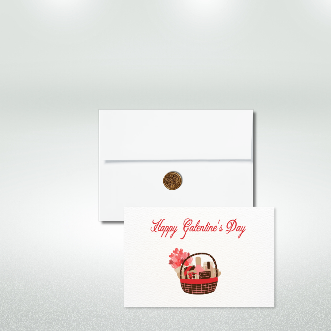 Happy Galentine's Day Postcard Style Greeting Card