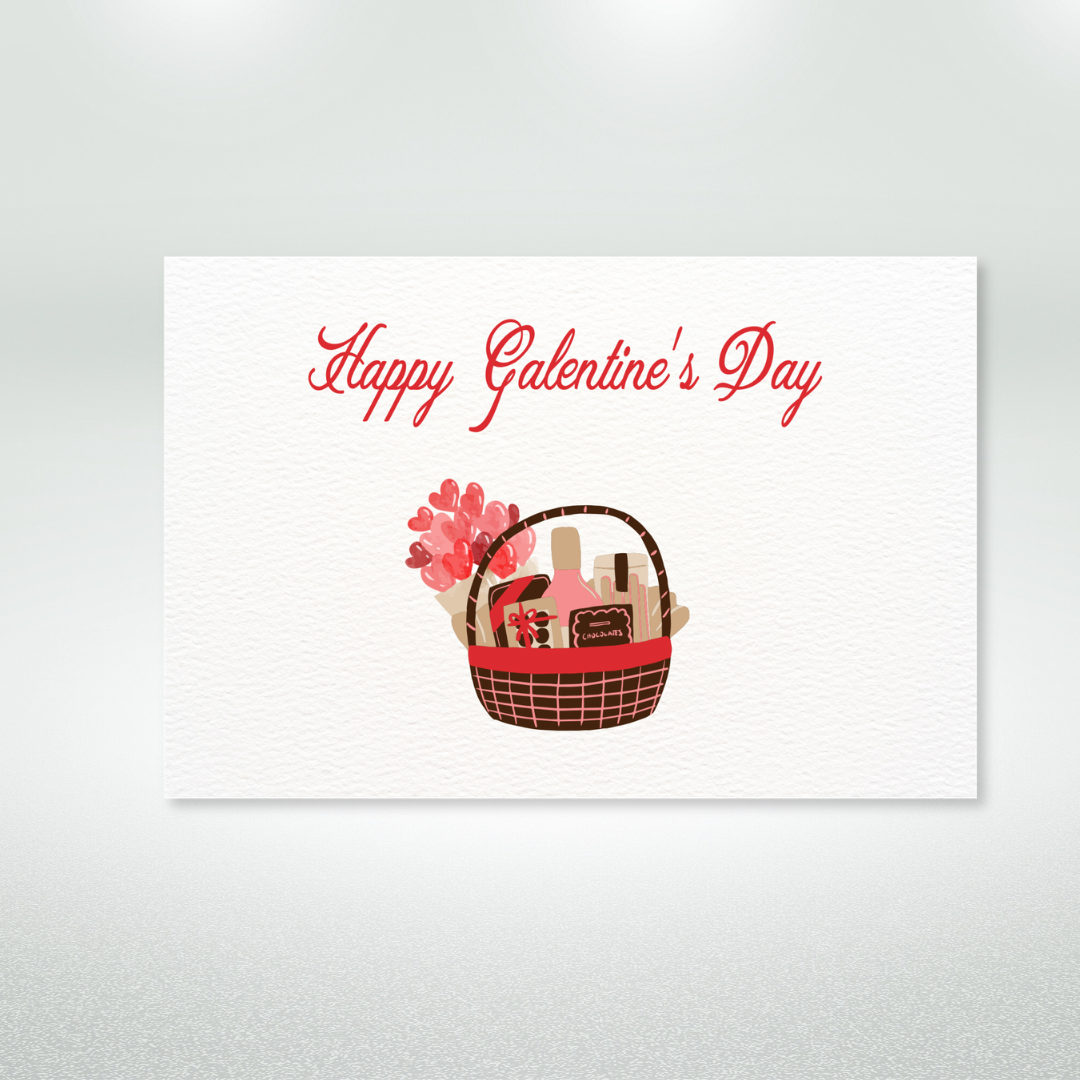Happy Galentine's Day Postcard Style Greeting Card