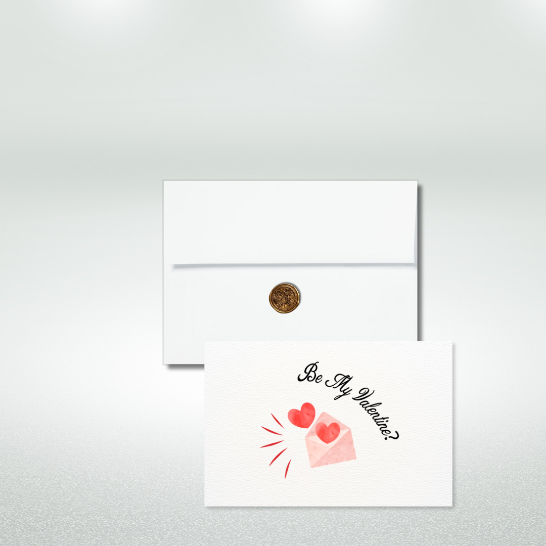 Be My Valentine Postcard Style Greeting Card