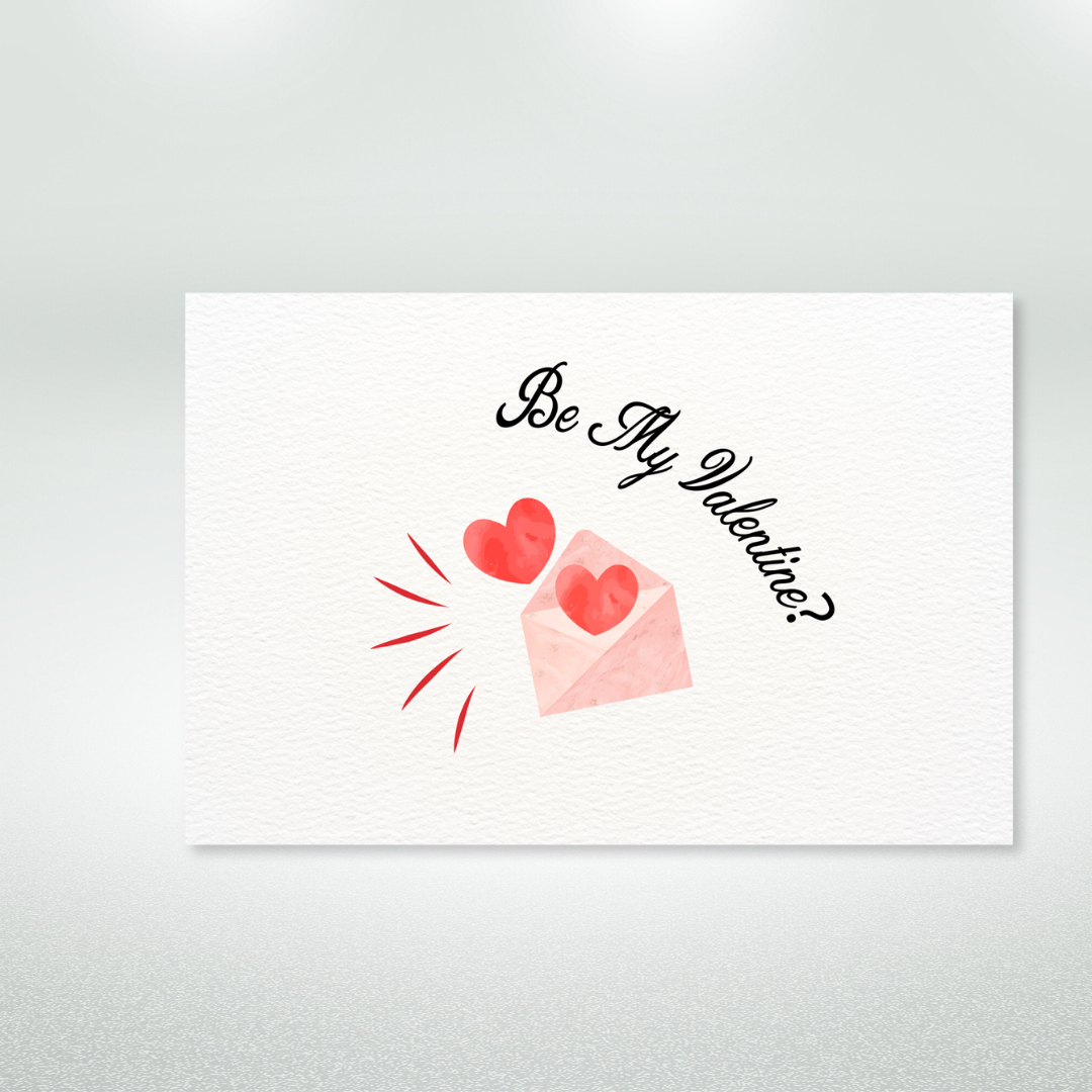 Be My Valentine Postcard Style Greeting Card