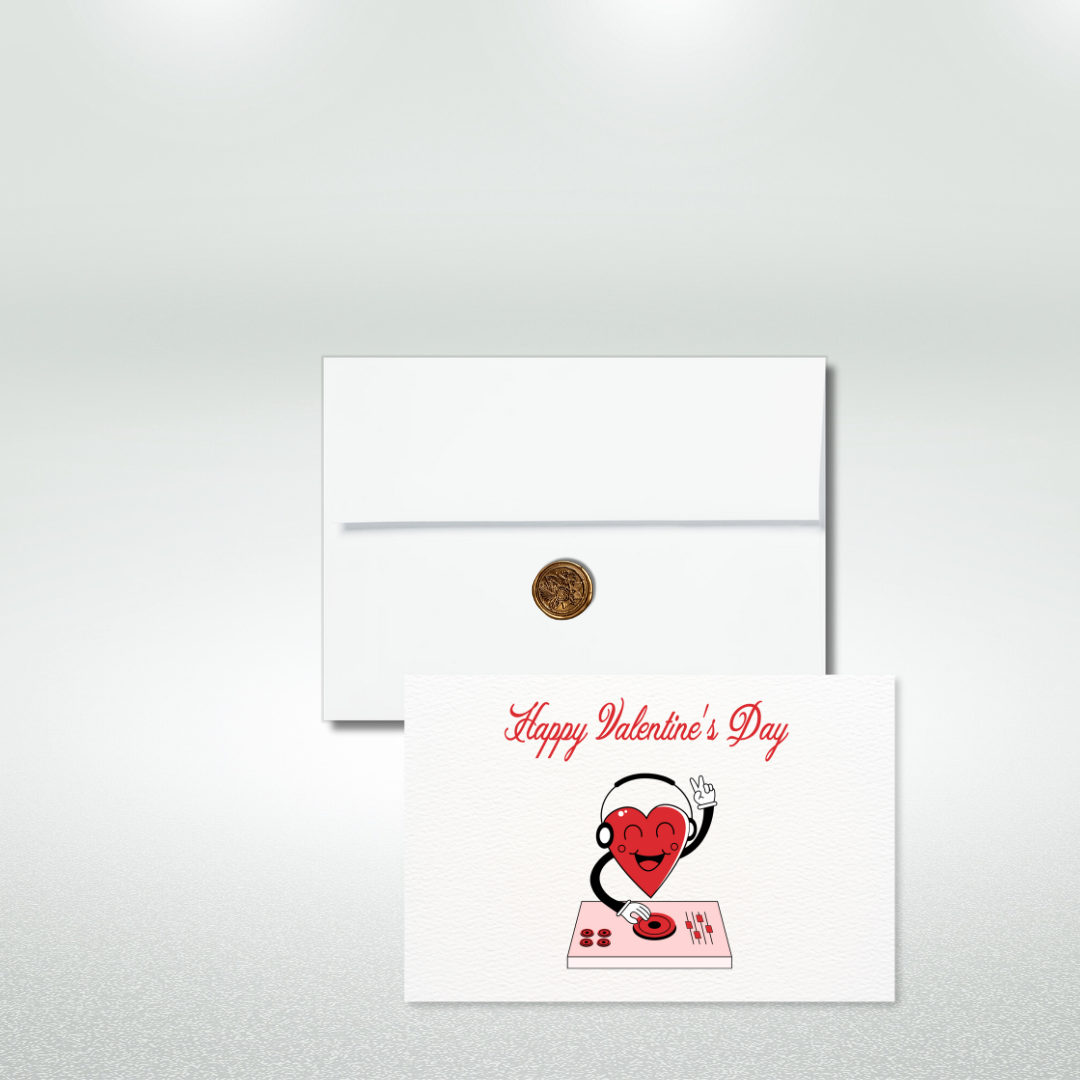 Happy Valentine's Day Postcard Style Greeting Card