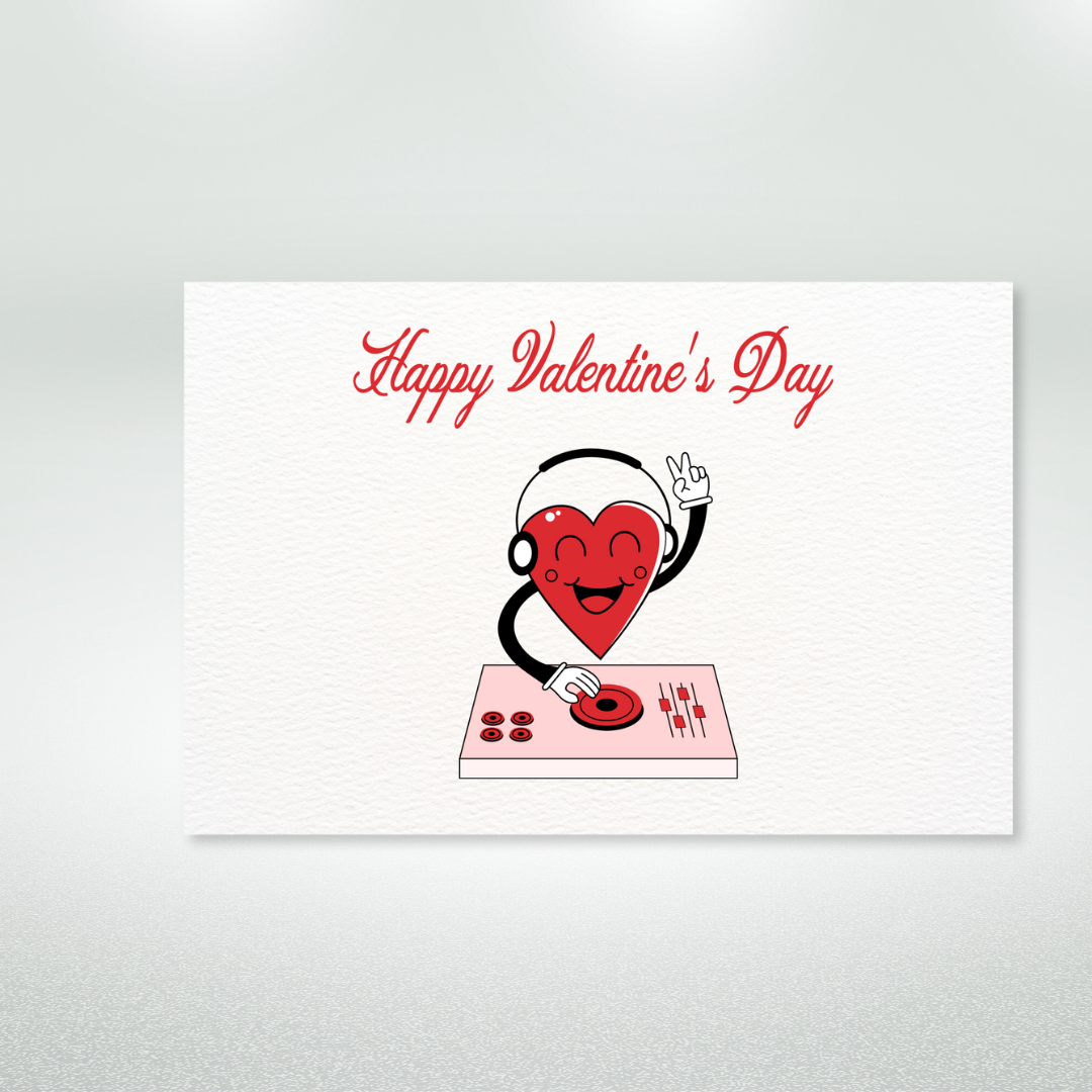 Happy Valentine's Day Postcard Style Greeting Card
