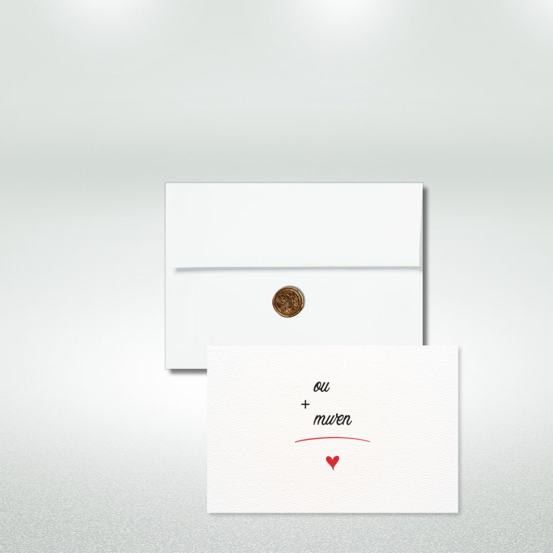 Ou + Mwen Postcard Style Greeting Card