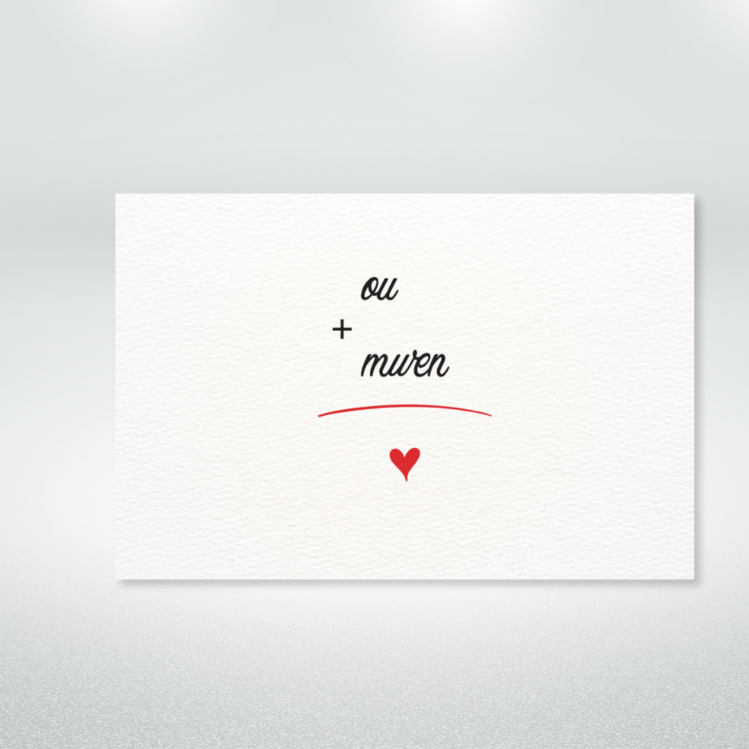 Ou + Mwen Postcard Style Greeting Card