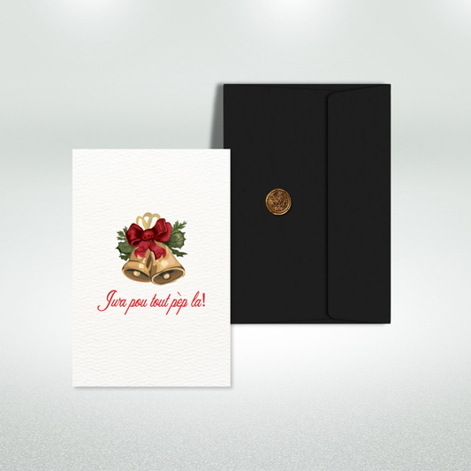 Jwa Pou Tout Pèp La Christmas Postcard Style Greeting Card