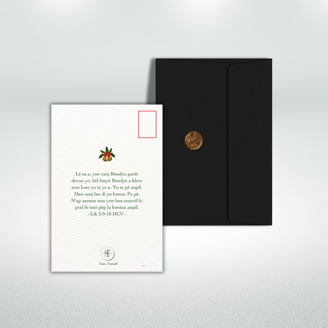 Jwa Pou Tout Pèp La Christmas Postcard Style Greeting Card