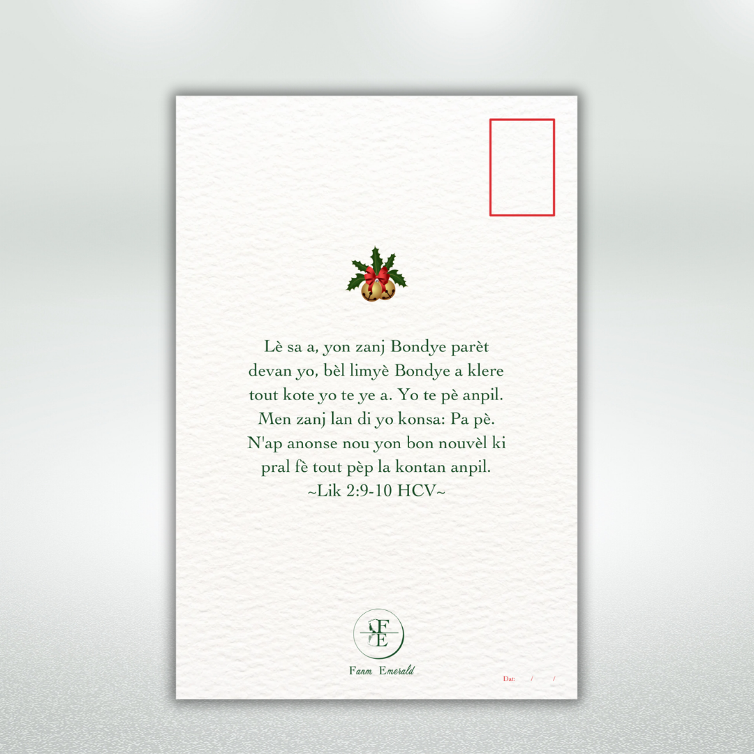 Jwa Pou Tout Pèp La Christmas Postcard Style Greeting Card