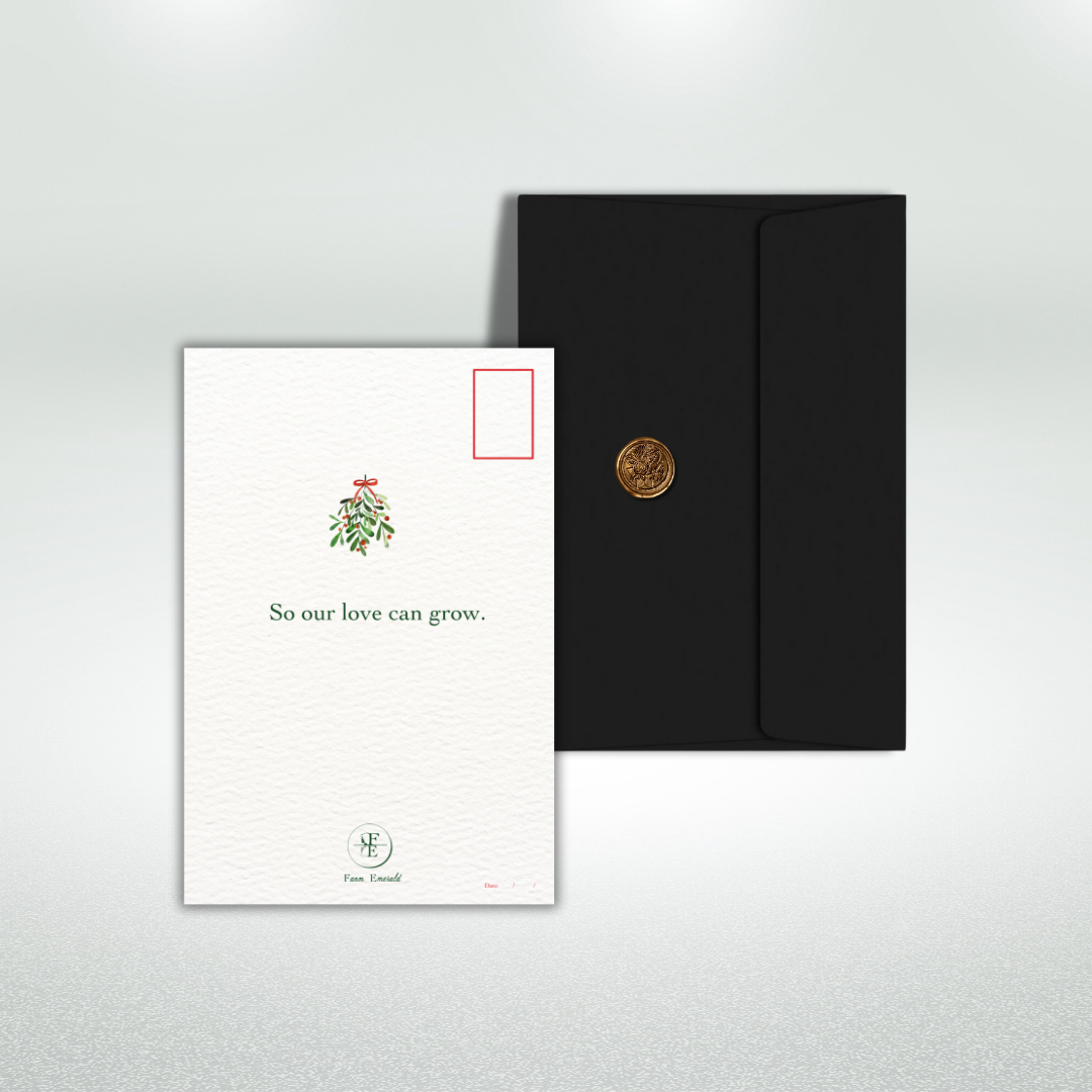 Meet Me Underneath the Mistletoe Postcard Style Greeting Card