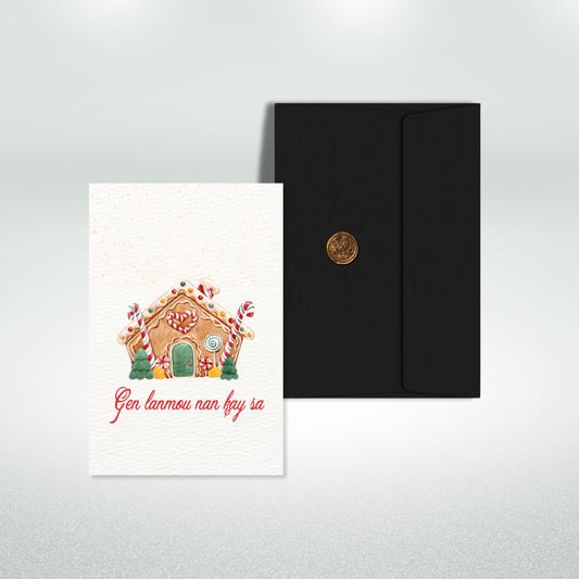 Gen Lanmou Nan Kay Sa Postcard Style Greeting Card