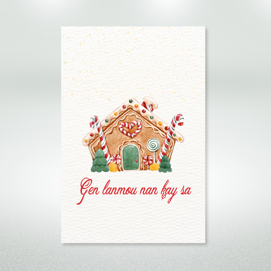Gen Lanmou Nan Kay Sa Postcard Style Greeting Card