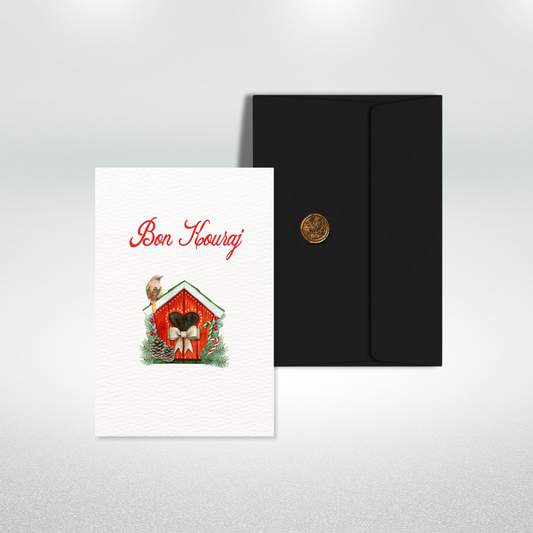 Bon Kouraj Postcard Style Greeting Card