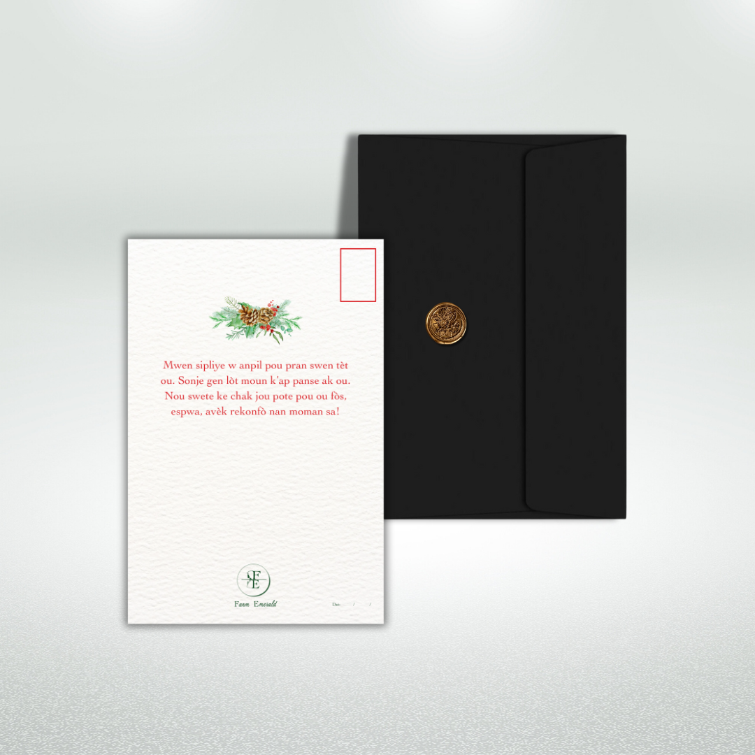 Bon Kouraj Postcard Style Greeting Card