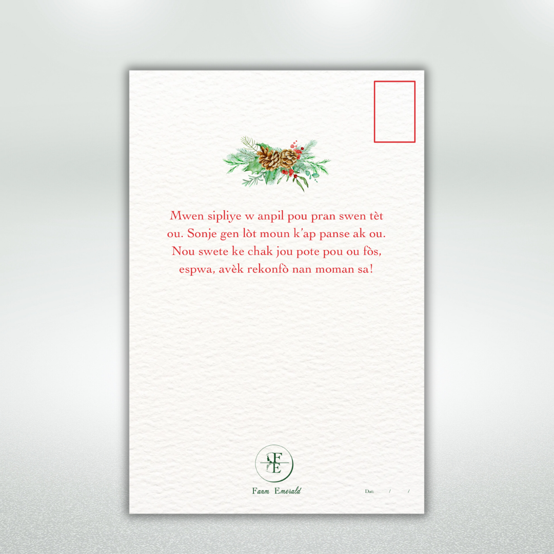 Bon Kouraj Postcard Style Greeting Card