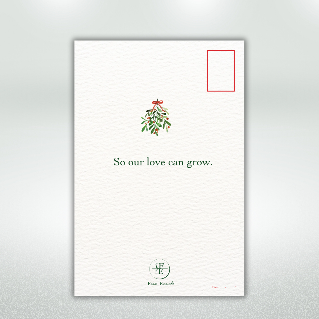 Meet Me Underneath the Mistletoe Postcard Style Greeting Card