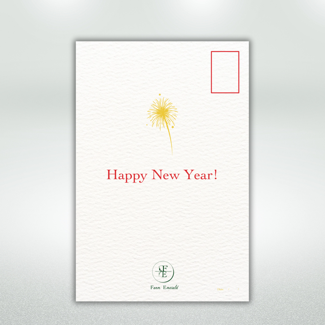 Happy New Year Postcard Style Greeting Card