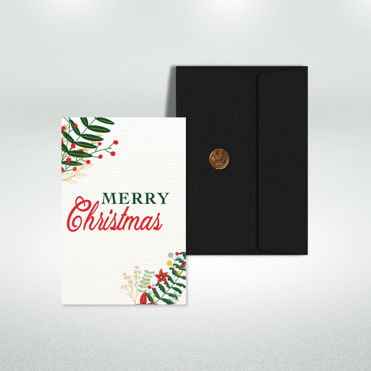 Merry Christmas Postcard Style Greeting Card