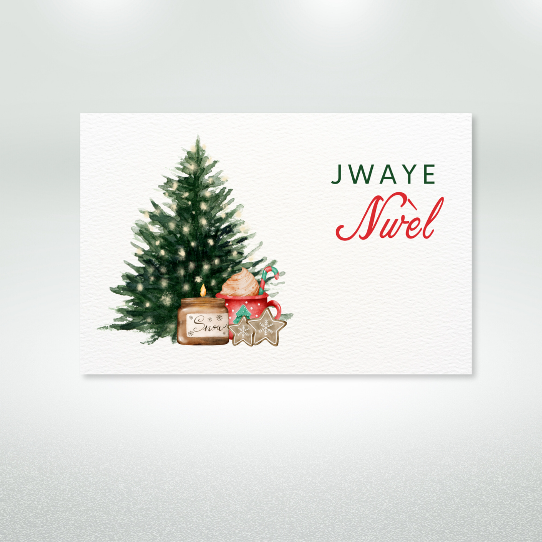 Jwaye Nwèl Postcard Style Greeting Card