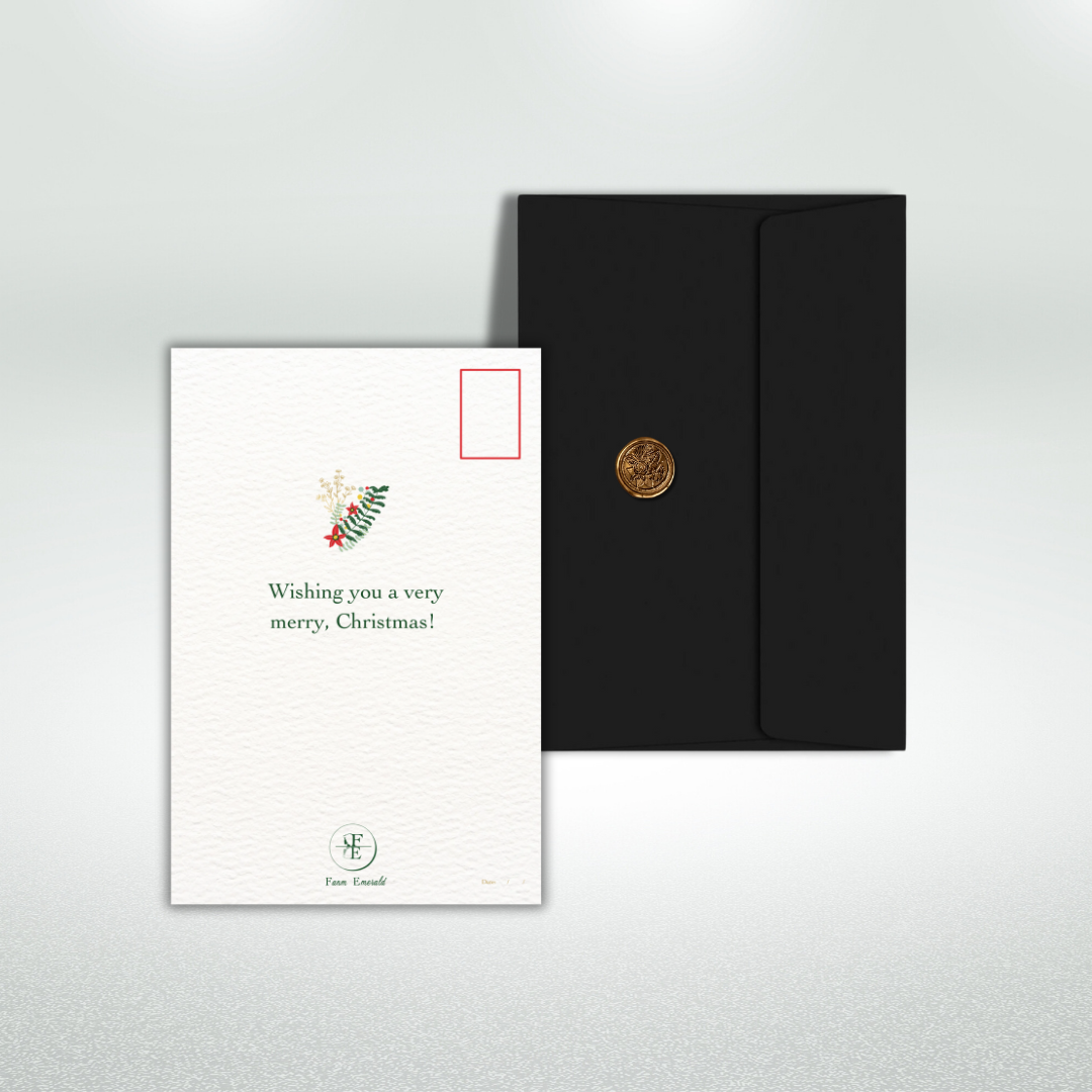 Merry Christmas Postcard Style Greeting Card