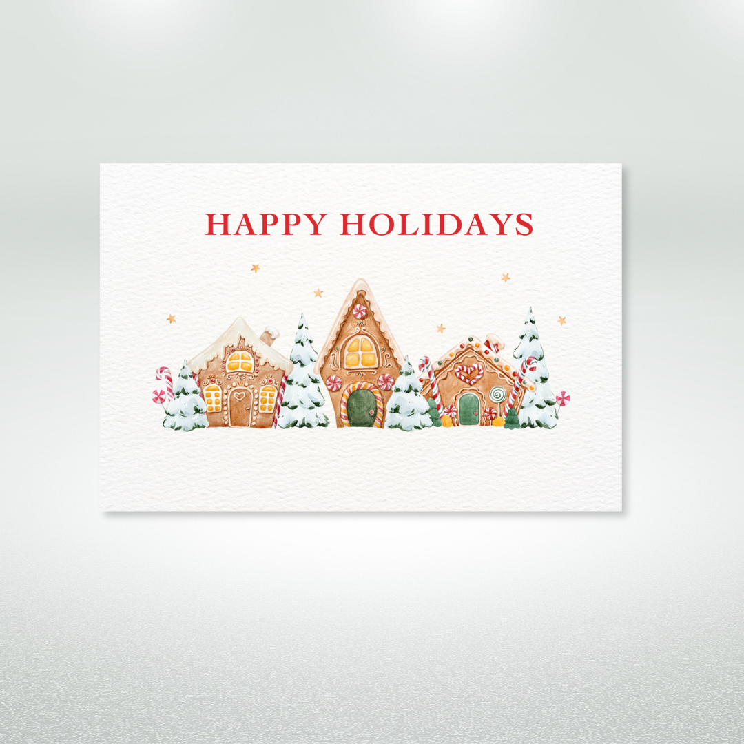 Happy Holidays Postcard Style Greeting Card
