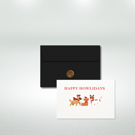Happy Howlidays Postcard Style Greeting Card