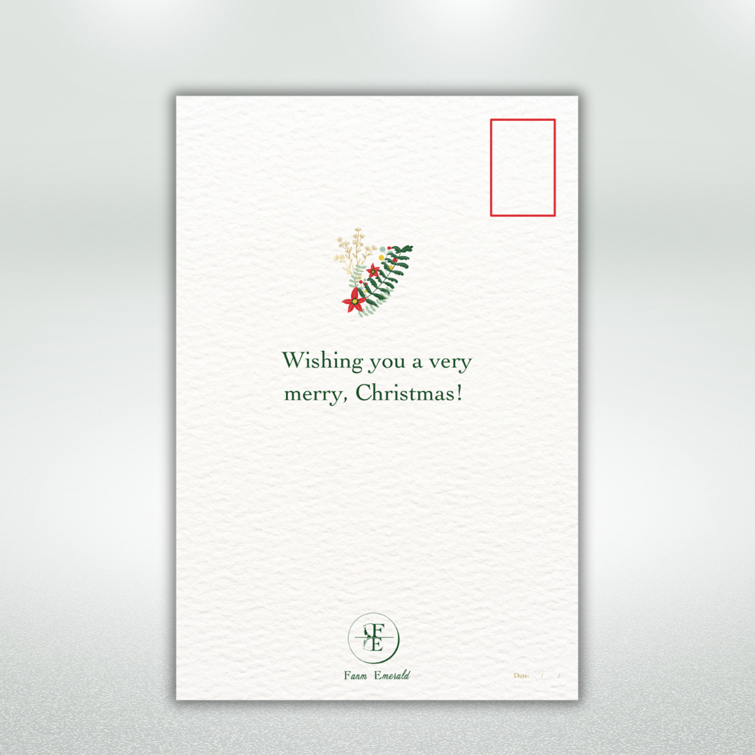 Merry Christmas Postcard Style Greeting Card