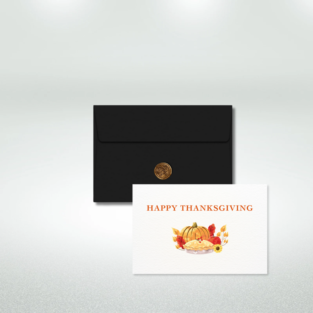 Happy Thanksgiving Postcard Style Greeting Card