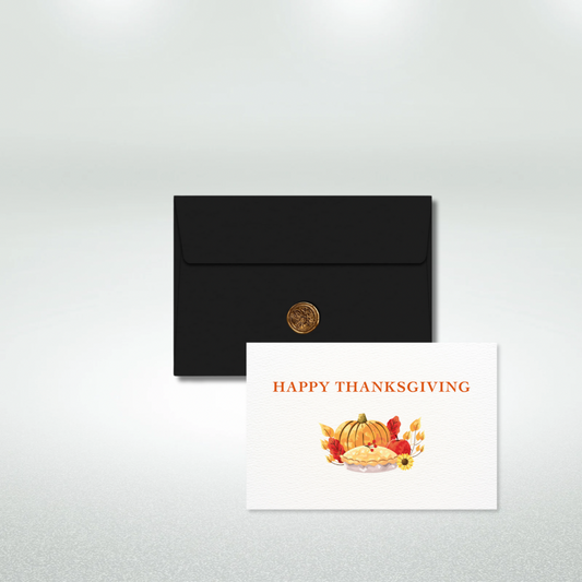 Happy Thanksgiving Postcard Style Greeting Card