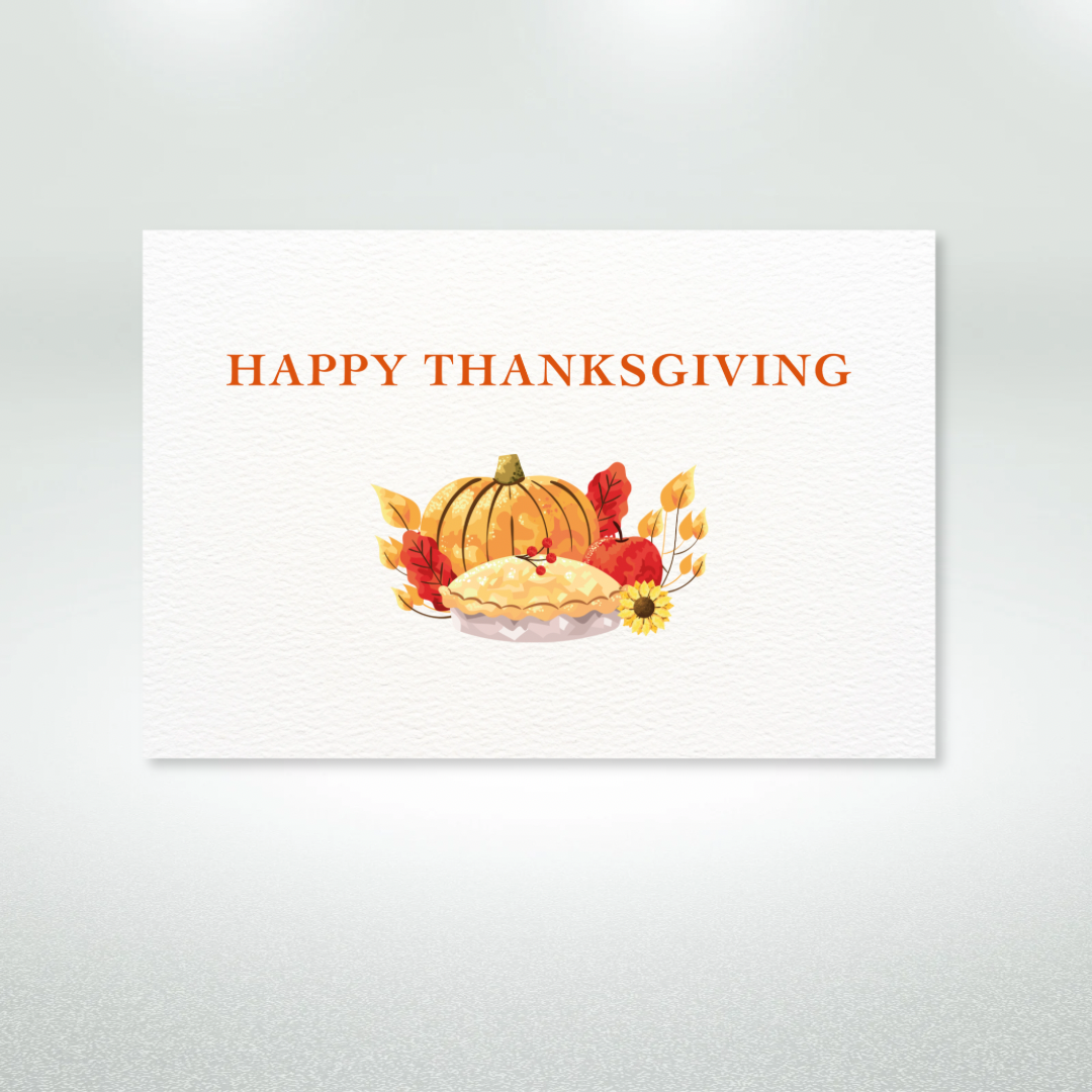 Happy Thanksgiving Postcard Style Greeting Card