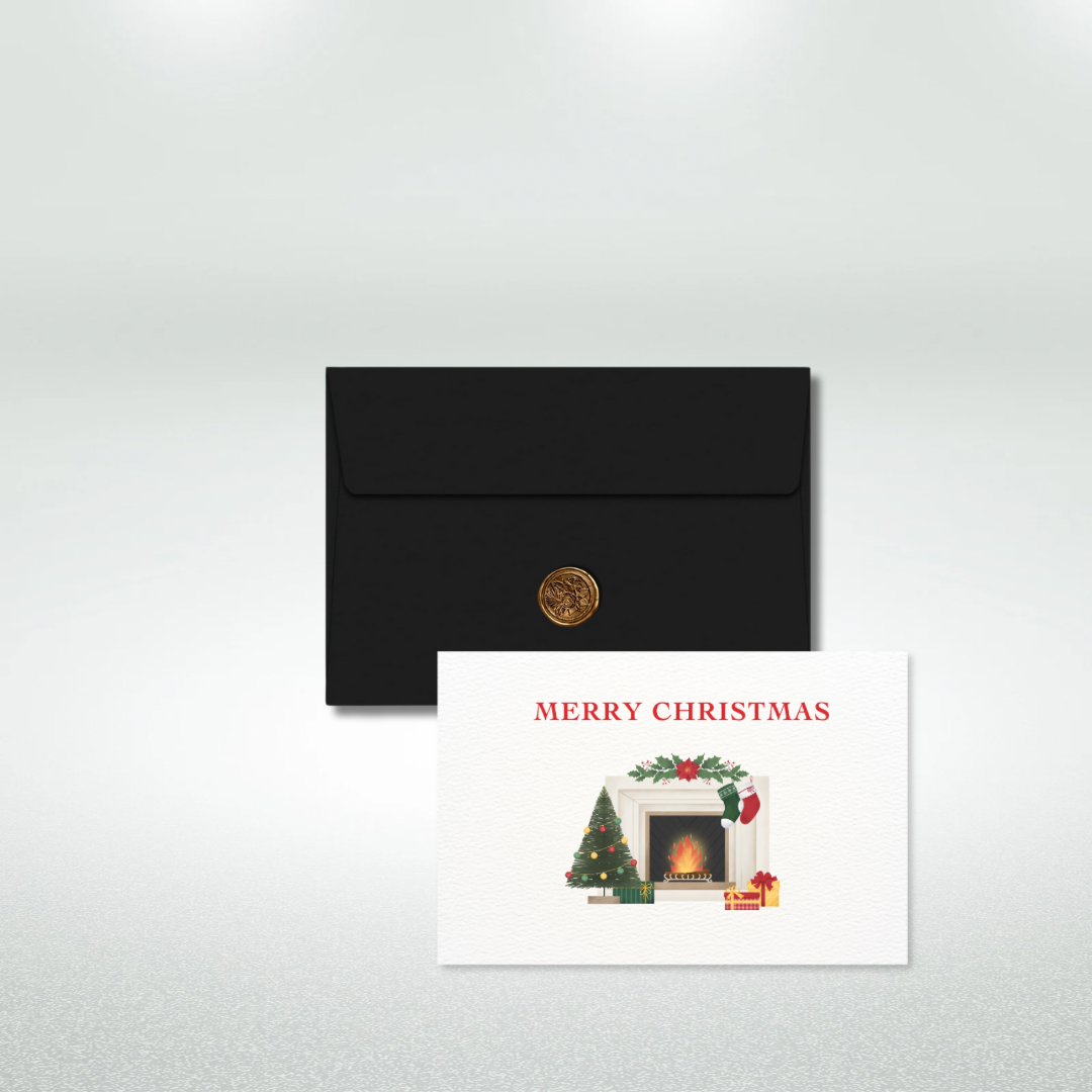 Merry Christmas Postcard Style Greeting Card