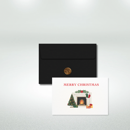 Merry Christmas Postcard Style Greeting Card