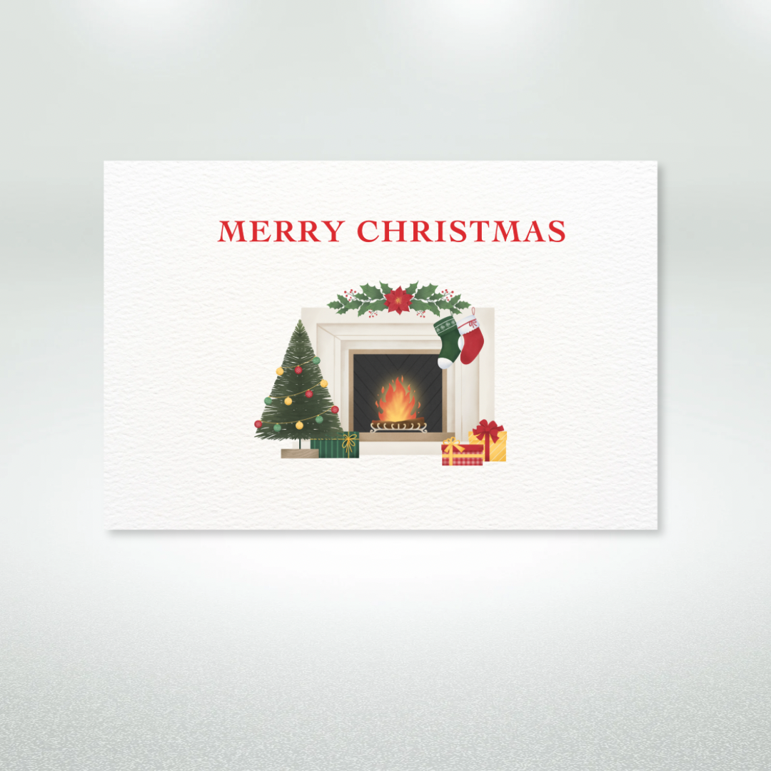 Merry Christmas Postcard Style Greeting Card
