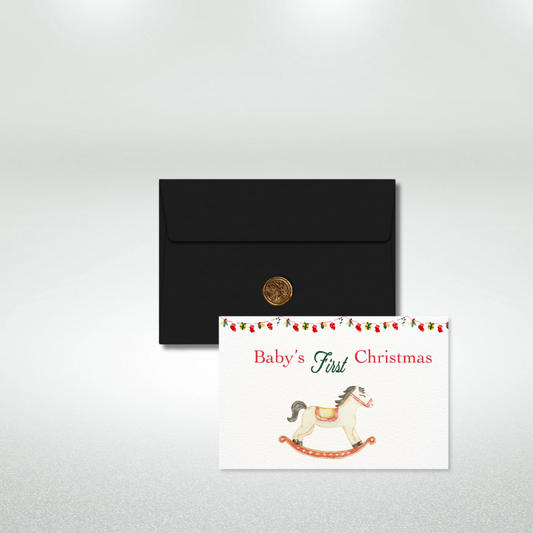 Baby's First Christmas Postcard Style Greeting Card