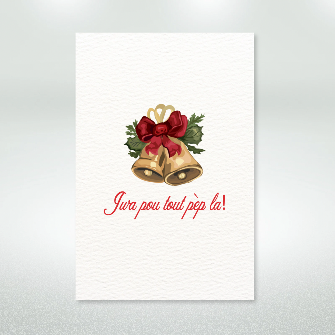 Jwa Pou Tout Pèp La Christmas Postcard Style Greeting Card