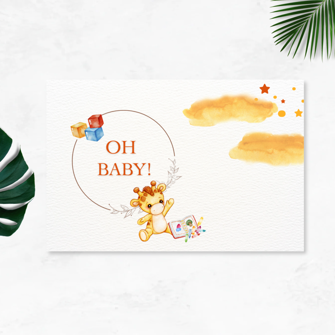 Oh Baby! New Baby Postcard Style Greeting Card