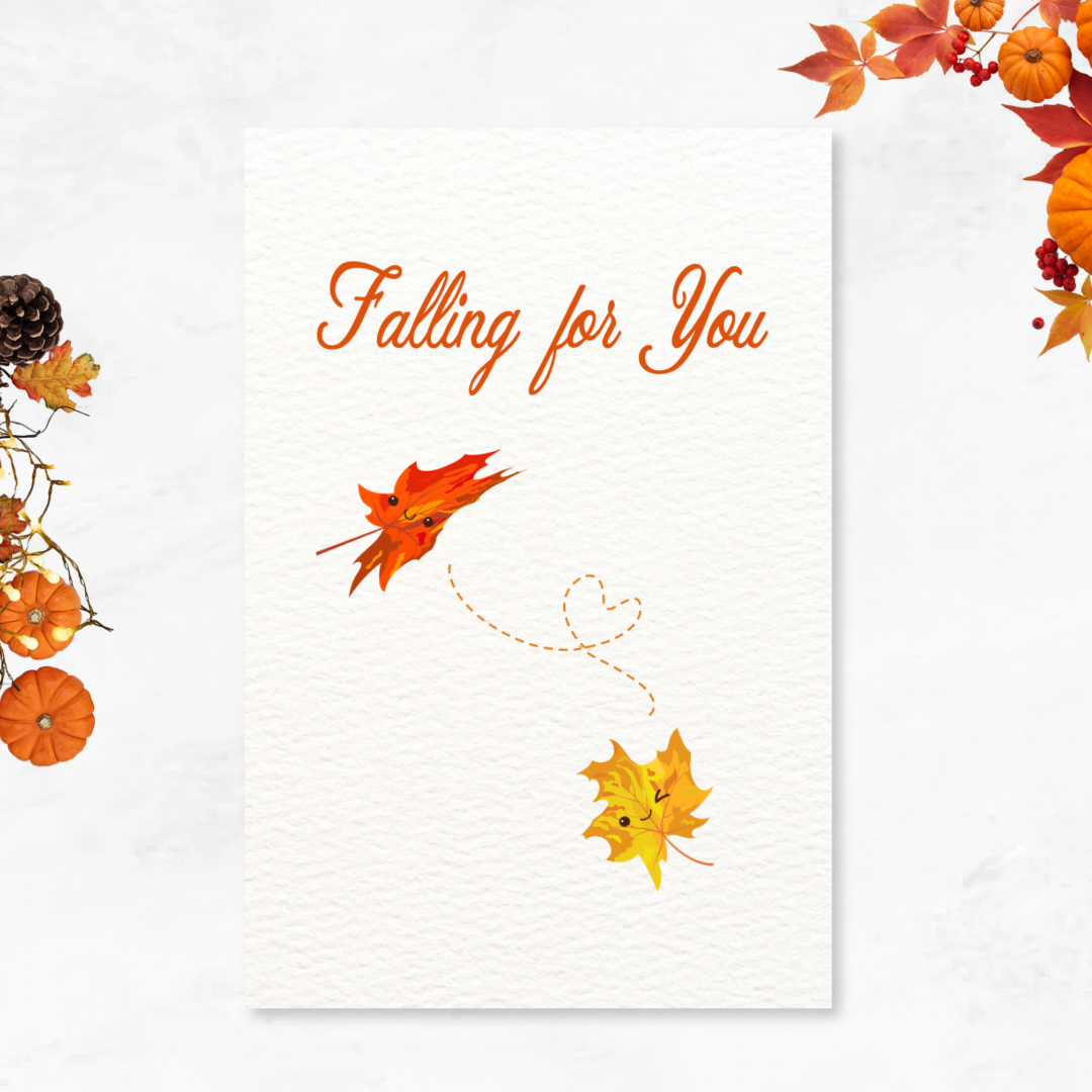 Falling for You Postcard Style Greeting Card